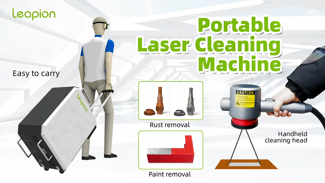 Máquina de limpeza a laser de fibra para remoção de ferrugem portátil Leapion