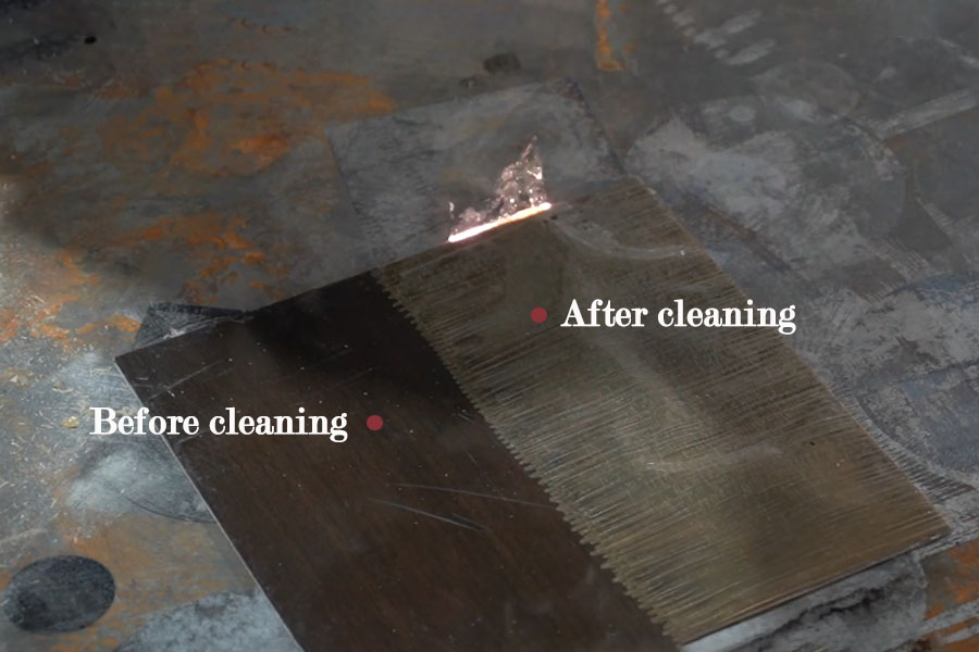 Compara&ccedil;&atilde;o antes e depois da limpeza a laser