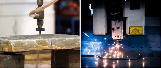 corte a laser vs corte de &aacute;gua