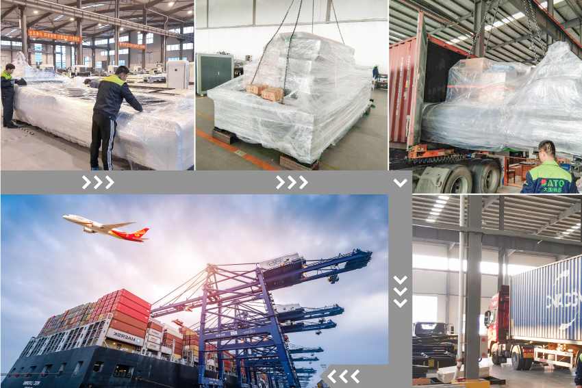 Embalagem e transporte de m&aacute;quina de corte a laser