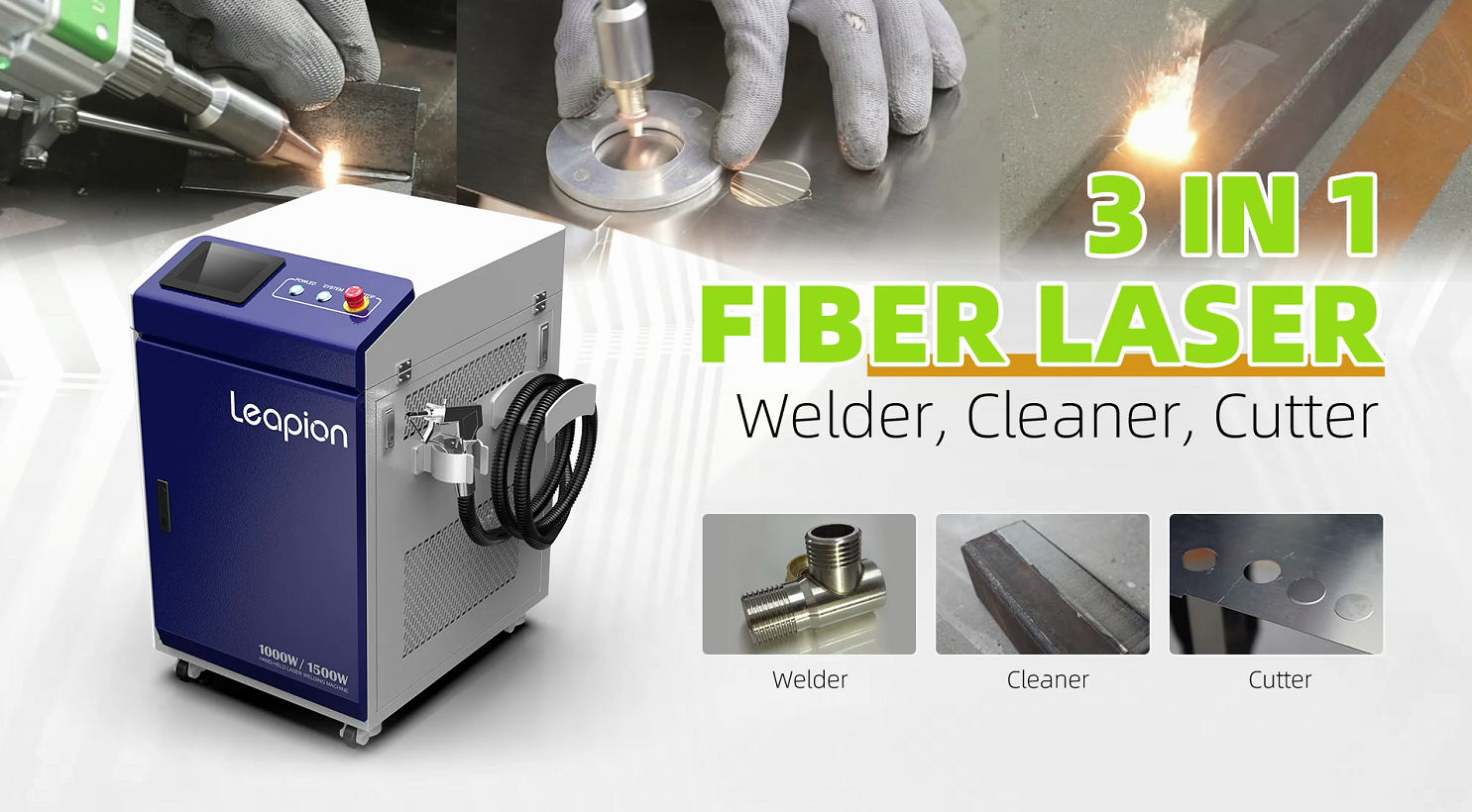 Limpador de cortador de soldador a laser de fibra 3 em 1 Leapion Hot Sale 