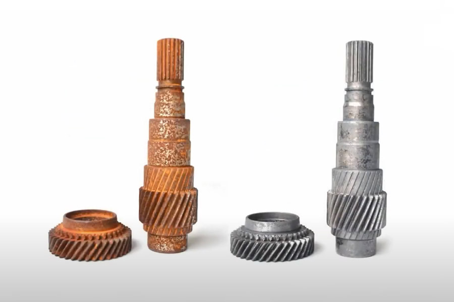 Compara&ccedil;&atilde;o antes e depois da limpeza a laser