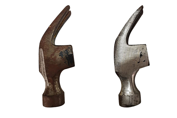 Compara&ccedil;&atilde;o antes e depois da limpeza a laser